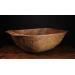 A Large Antique Ash Dough Bowl (A/F).