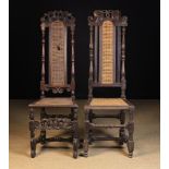 Two Late 17th Century High-backed Caned Side Chairs (A/F).