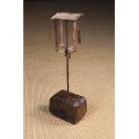 A Rare 16th Century Iron and Oak Candle-stand.