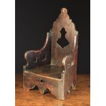 An Unusual Early 19th Century Scottish Boarded Mahogany Miniature Child's Armchair.