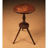 A Rare, Early 19th Century Elm Lacemaker's Candle-stand.