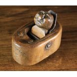 A Small & Rare 19th Century Wood Plane carved with the head of a curmudgeonly man,