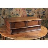 A Large Late 17th Century Boarded Oak Map Box of rectangular form.