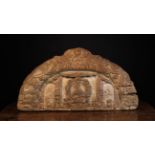 A Rare Antique Double-sided demi-lune Pediment or Tympanum with residual polychrome.