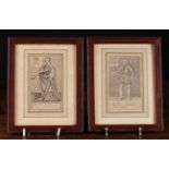 A Pair of Small Framed Antiquarian Engravings of Duc de Plessy and Duc de Guise,