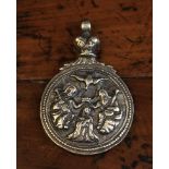 A White Metal Ecclesiastical Roundel Pendant, Circa 1600,