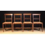A Set of Four Rush-seats 'Button-back' Oak Dining Chairs, attributed to East Anglia,