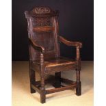 A 17th Century Century & Later Oak Wainscot Chair.