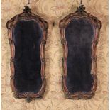 A Pair of 19th Century Carved & Painted Wall Mirrors.