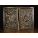 A Pair of 16th Century Renaissance Relief Carved Oak Panels.