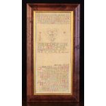 A Pretty 18th Century Sampler by Sarah Pemmer dated 1714,