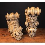 A Pair of Imposing Antique French Carved Oak Corbels,