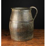 A Large Antique Coopered Oak Jug.