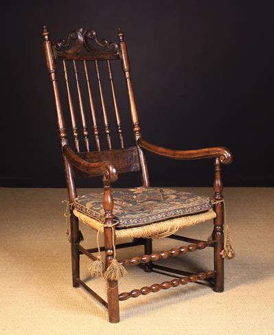 A Late 17th/Early 18th Century Spindle-back Armchair, possibly American, New England.