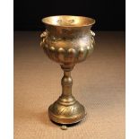 A Large 19th Century Repoussé Brass Jardiniere on Pedestal Stand.