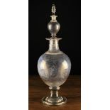 A Large 19th Century Double-tiered Clear Glass Apothecary Show Globe.