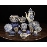 A Collection of Antique Blue & White Transfer Printed Ceramics.