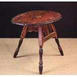 A Charming 19th Century Painted Folk Art Folding Table.