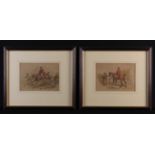 After Basil Nightingale, 1895. A pair of framed hunting prints.