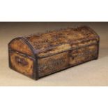 An 18th/19th Century Dome-topped Leather Clad Chest adorned with brass studs.