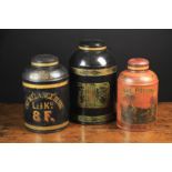 Three 19th Century French Tôleware Tea Canisters. 15½ in (39.