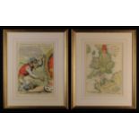 Two Hand-coloured Political Satire Engravings;