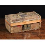 A 19th Century Casket of rectangular form clad in animal hide and edged with brass tacks.