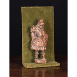 A Small 16th Century Carved Oak Figure with traces of residual polychrome,