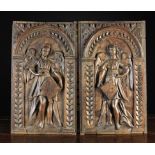 A Pair of 17th Century Arcaded Panels;