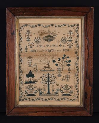 A 19th Century Sampler by Emily Vase finished August 12th 1839.