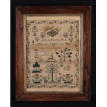 A 19th Century Sampler by Emily Vase finished August 12th 1839.