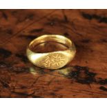 A Small Roman Gold Ring with Sol signet, 2nd/3rd Century.