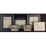 Four Framed Antique Prints & A Pair of Small Engravings of Stately Homes in Essex after JP Neale.