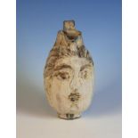 Lydia Corbett (1934 ). A Sgrafitto Jug with lady's head, 8½ in (22 cm) high.