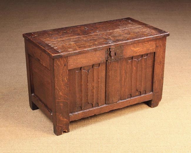 A Small 17th Century Joined Oak Coffer (A/F).