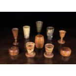 A Collection of Treen and Horn Travelling Drinking Vessels.