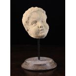 A 17th Century Limestone Fragment Carving of a Cherub's Head approx.