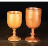 Two Treen Goblets: A Large Fruitwood Goblet, probably 19th century,