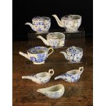 A Collection of 19th Century Blue & White Pottery Invalid Feeders (A/F);