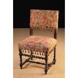 An Attractive 17th Century Upholstered Back Stool, Circa 1680.