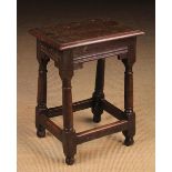 A Good Mid 17th Century Oak Joint Stool.