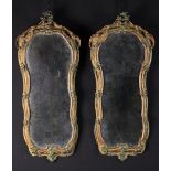 A Pair of 19th Century Carved & Painted Wall Mirrors.