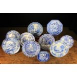 A Group of Ten 19th Century Blue & White Transfer Printed Plates (A/F) by various makers including