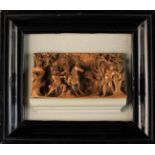 A Fine 17th Century Miniature Boxwood Relief Carving executed in intricate detail and depicting