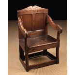 An Unusual 17th Century Provincial Joined Oak Armchair.
