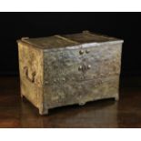 An Unusual 16th/17th Century Wrought Iron Coffret/Strong Box of rectangular form.