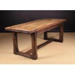 A Rustic Joined Oak Refectory Table.