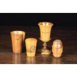 A Collection of Souvenir Treen: A fine late 19th century olive wood goblet,