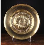 A Large 19th Century Brass Alms Dish.