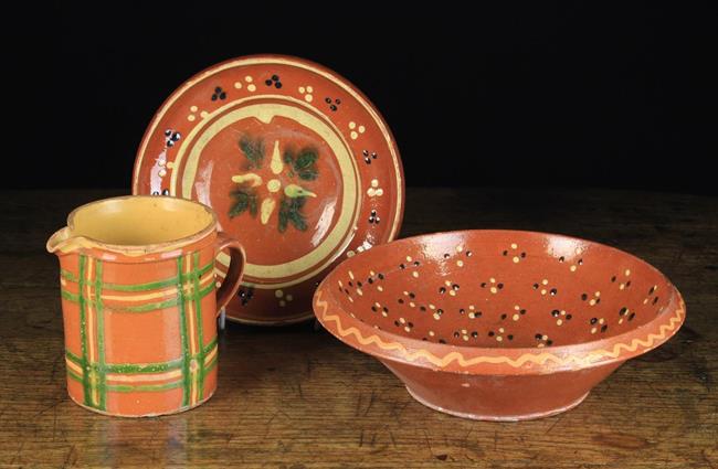 Three Pieces of 19th Century French Slip-ware Pottery.